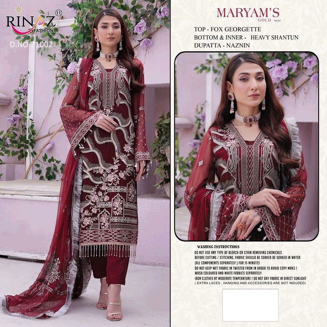 Rinaz Mariyam Gold 23 Trending Pakistani Suits Catalog
